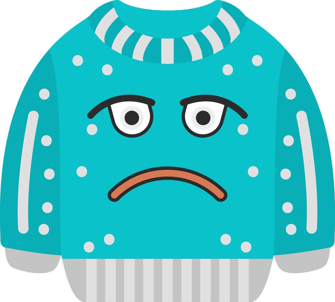 Sad Crying Blue Face Emoji Sweatshirt Style vector