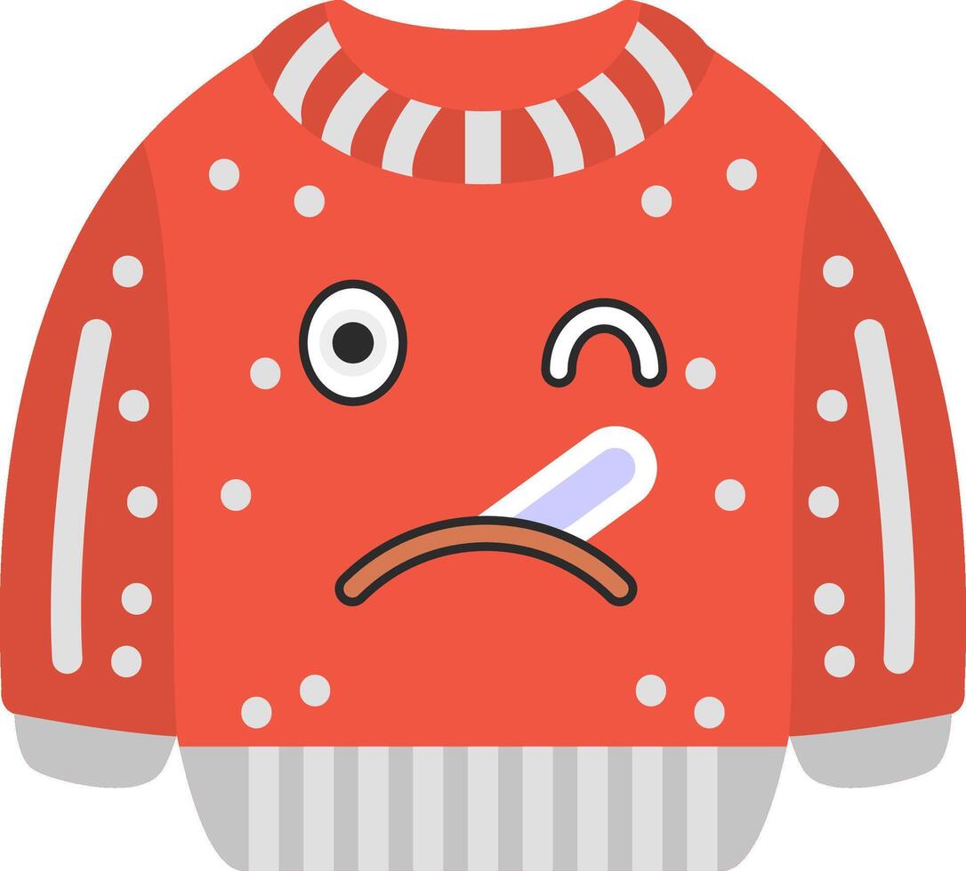 Thermometer Sick Emoji Face Fever Illustration vector