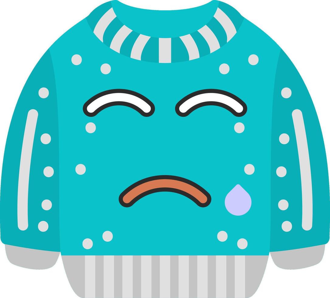 Cold Sweat Nervous Face Emoji Art vector