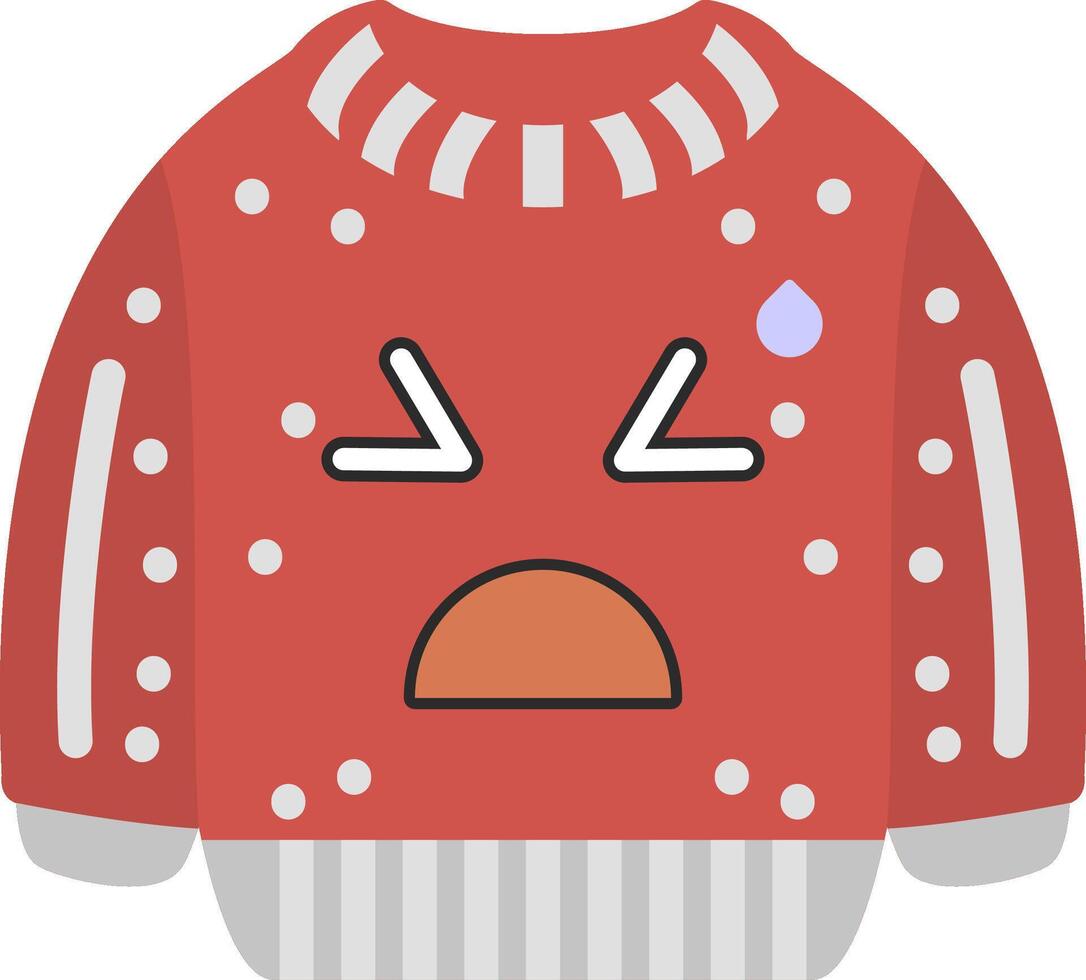 Sad Relieved Emoji Mixed Emotion Sweatshirt vector