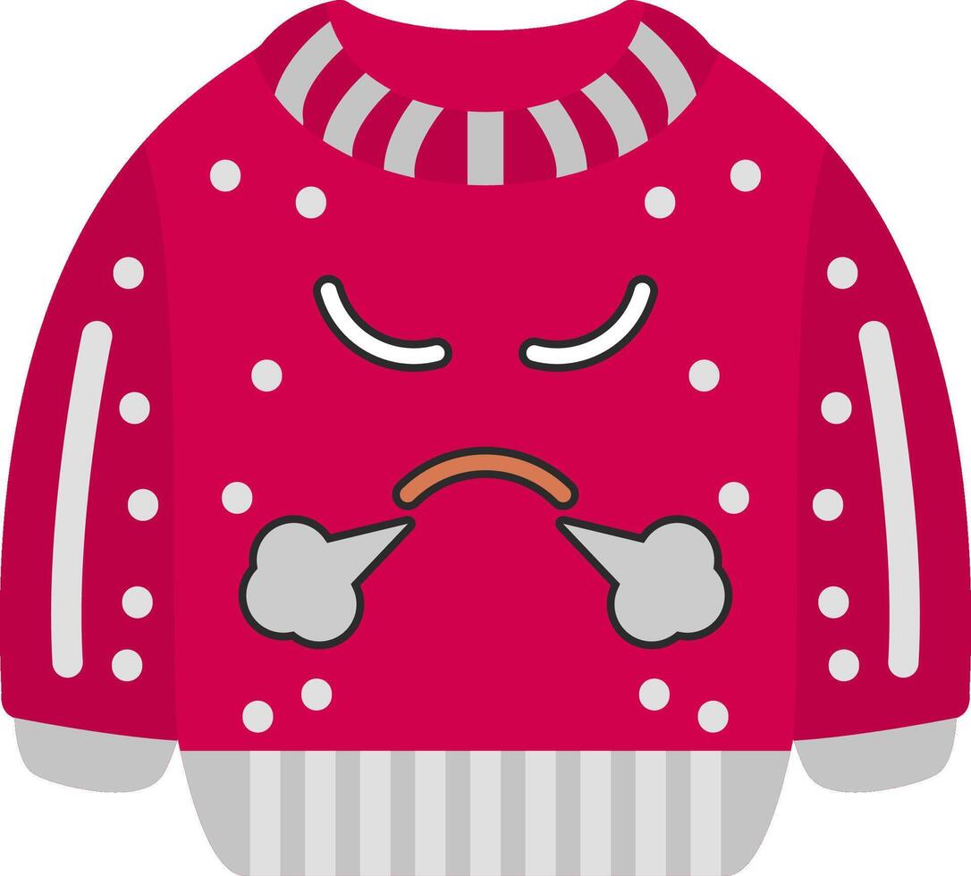 Steaming Angry Face Emoji Red Smoke Design vector