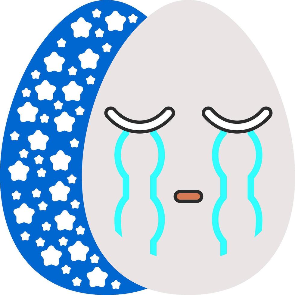 Loudly Crying Easter Egg with Waterfalls vector