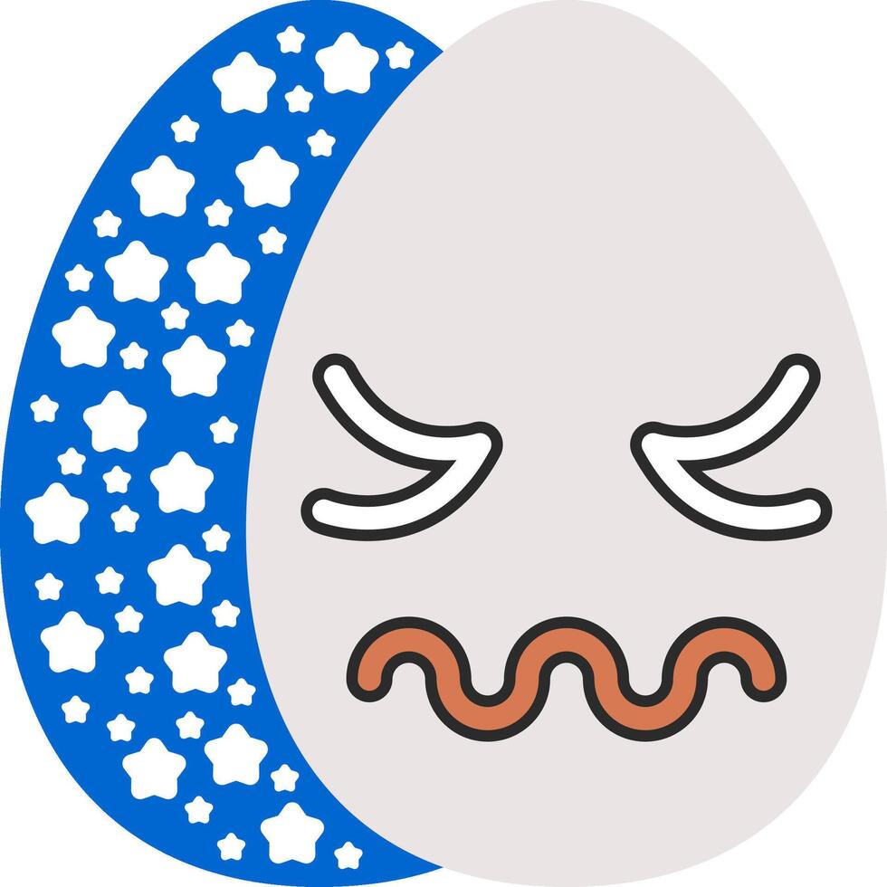 Disgusted Easter Egg with Twisted Face vector