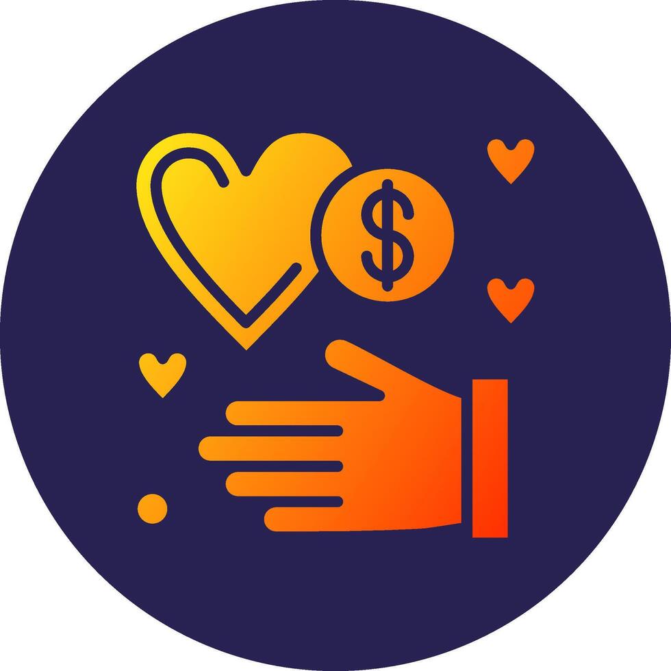 Donation Color Block Style Badge Design vector