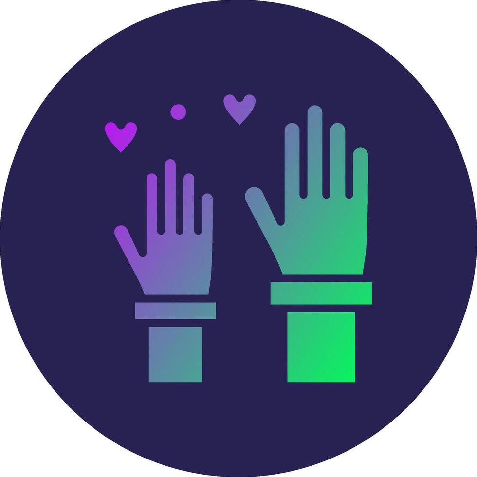 Raise hand Color Block Style Badge Design vector