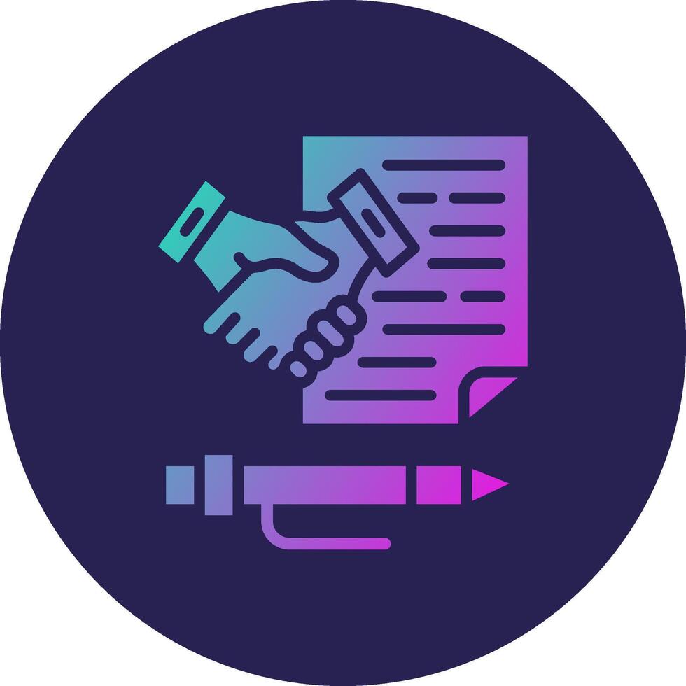 Contract agreement Outlined Frame Style Object Design vector