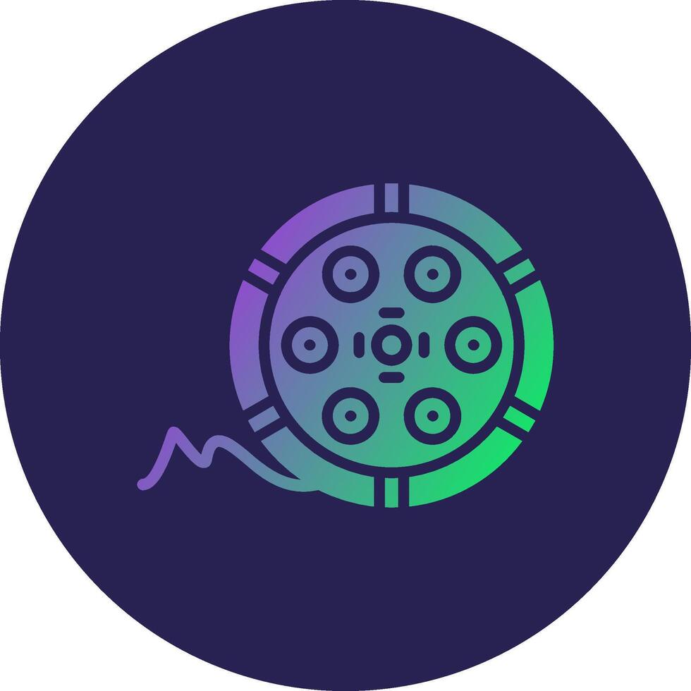 Film Reel Outlined Concept Style Design Piece vector