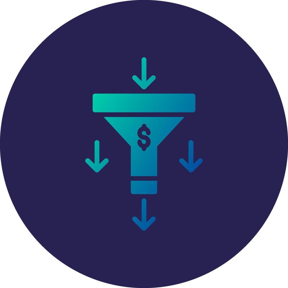 Sales PipeLine Two Colour Dollar Mobile App Style Illustration Piece vector