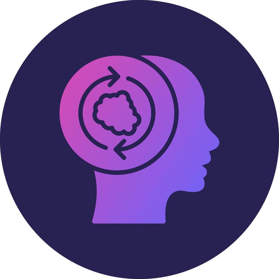 Psychological Dark Mode Interface Symbol Design vector