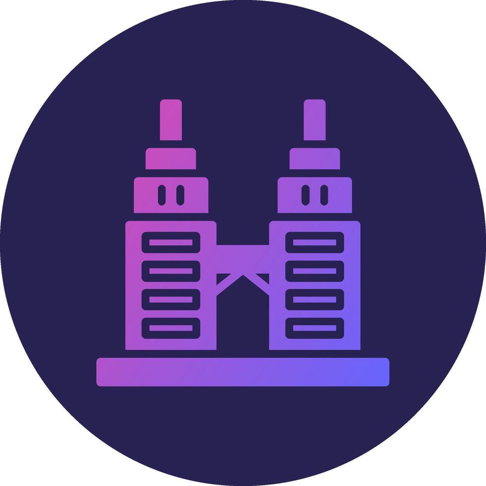 Petronas Twin Tower Creative Sketch Style UI Element vector