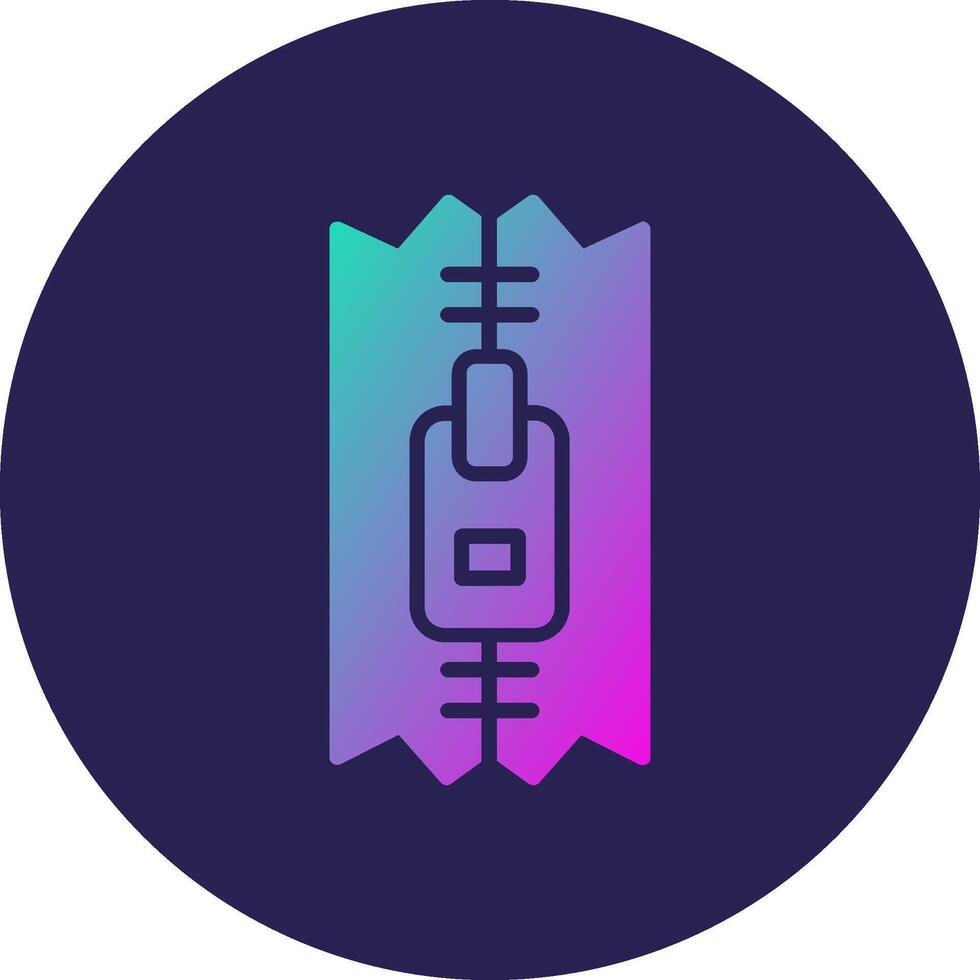 Zip Sharp Lined Graphic Style Mark vector