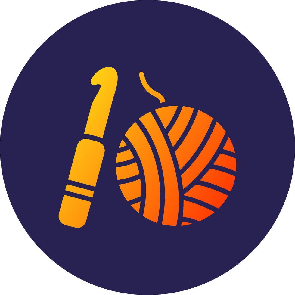 Knitting Iconic Line Style Graphic Form vector