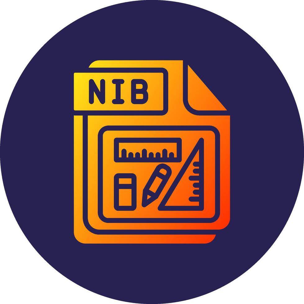 NIB Bold Outlined Badge Graphic Symbol vector