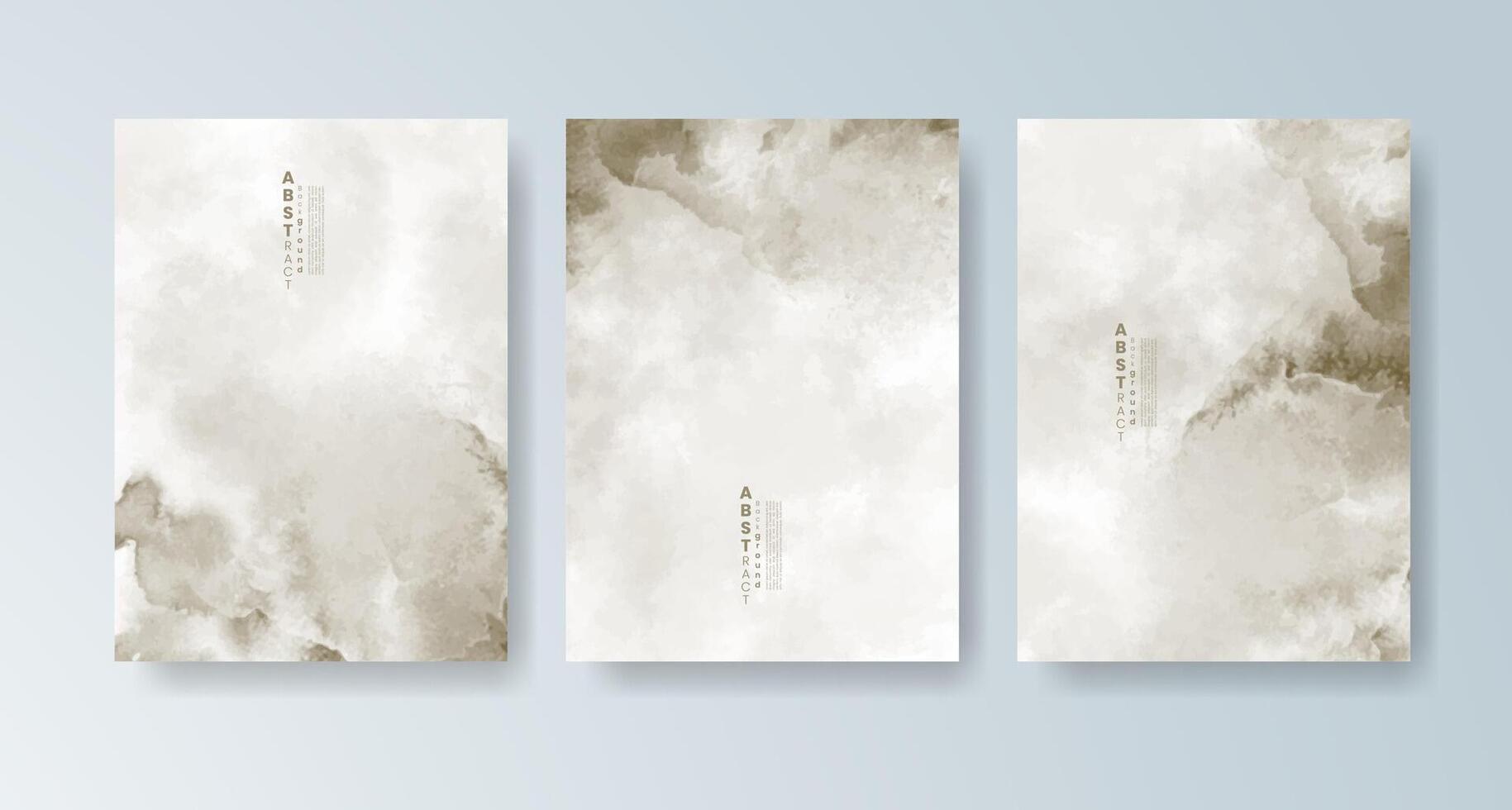 Hand-painted watercolor backgrounds on greeting card sets. vector
