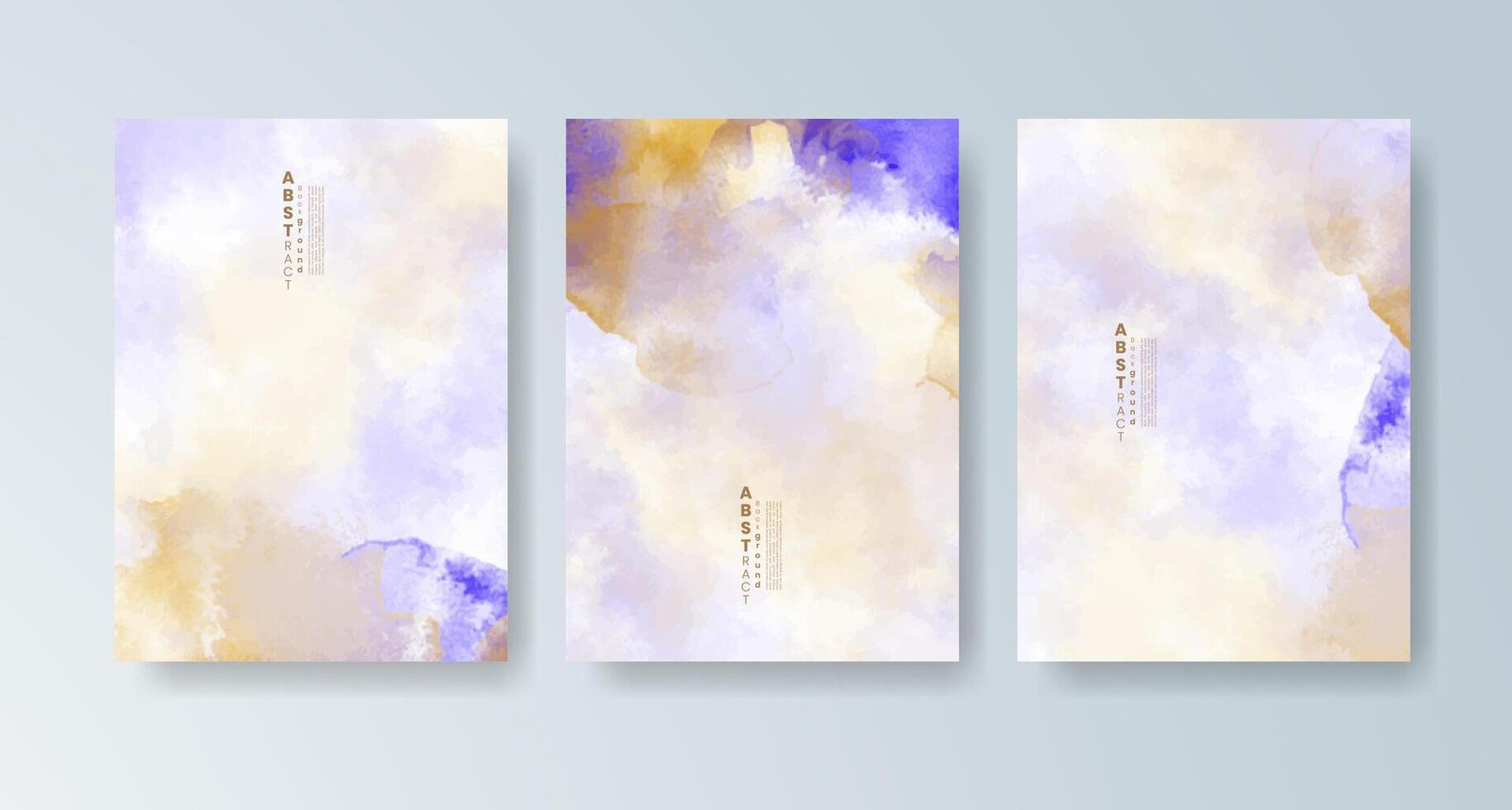 Artistic watercolor motifs on bright card backdrops. vector