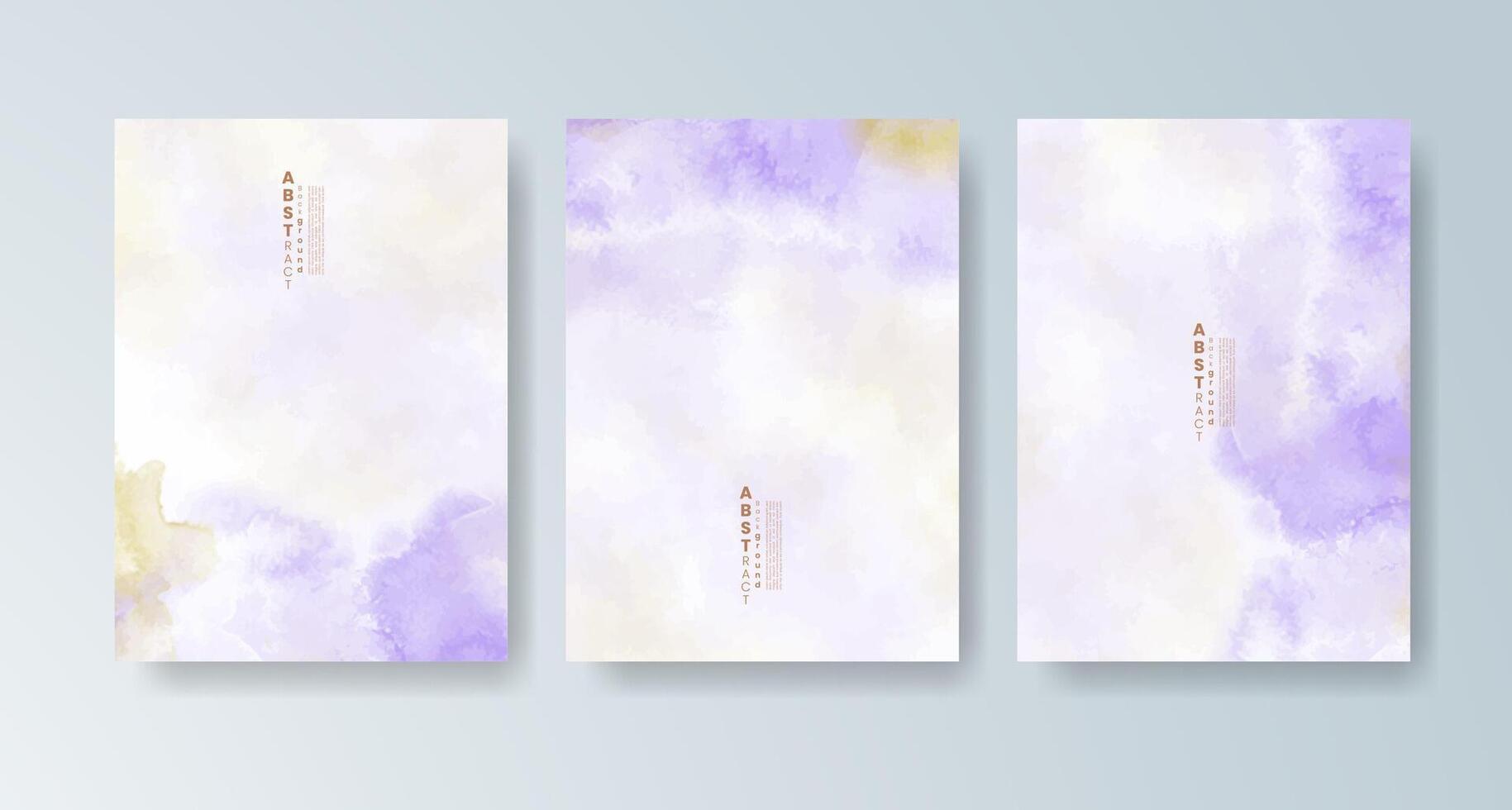 Assortment of watercolor cards with colorful ink effects. vector