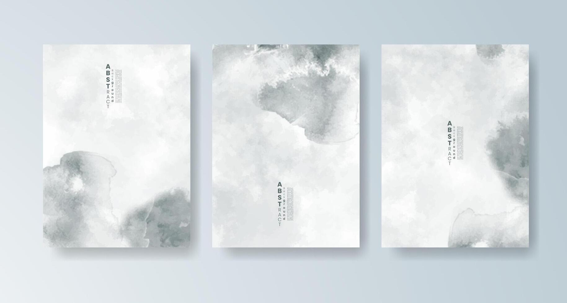 Abstract cards with artistic watercolor backgrounds. vector