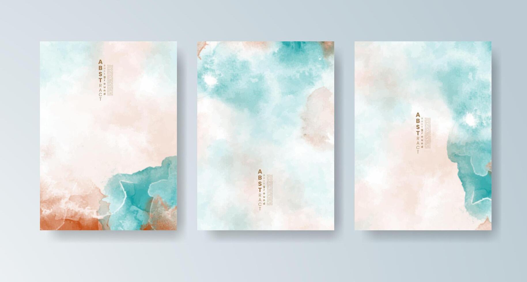 Cheerful cards with vibrant watercolor illustrations. vector