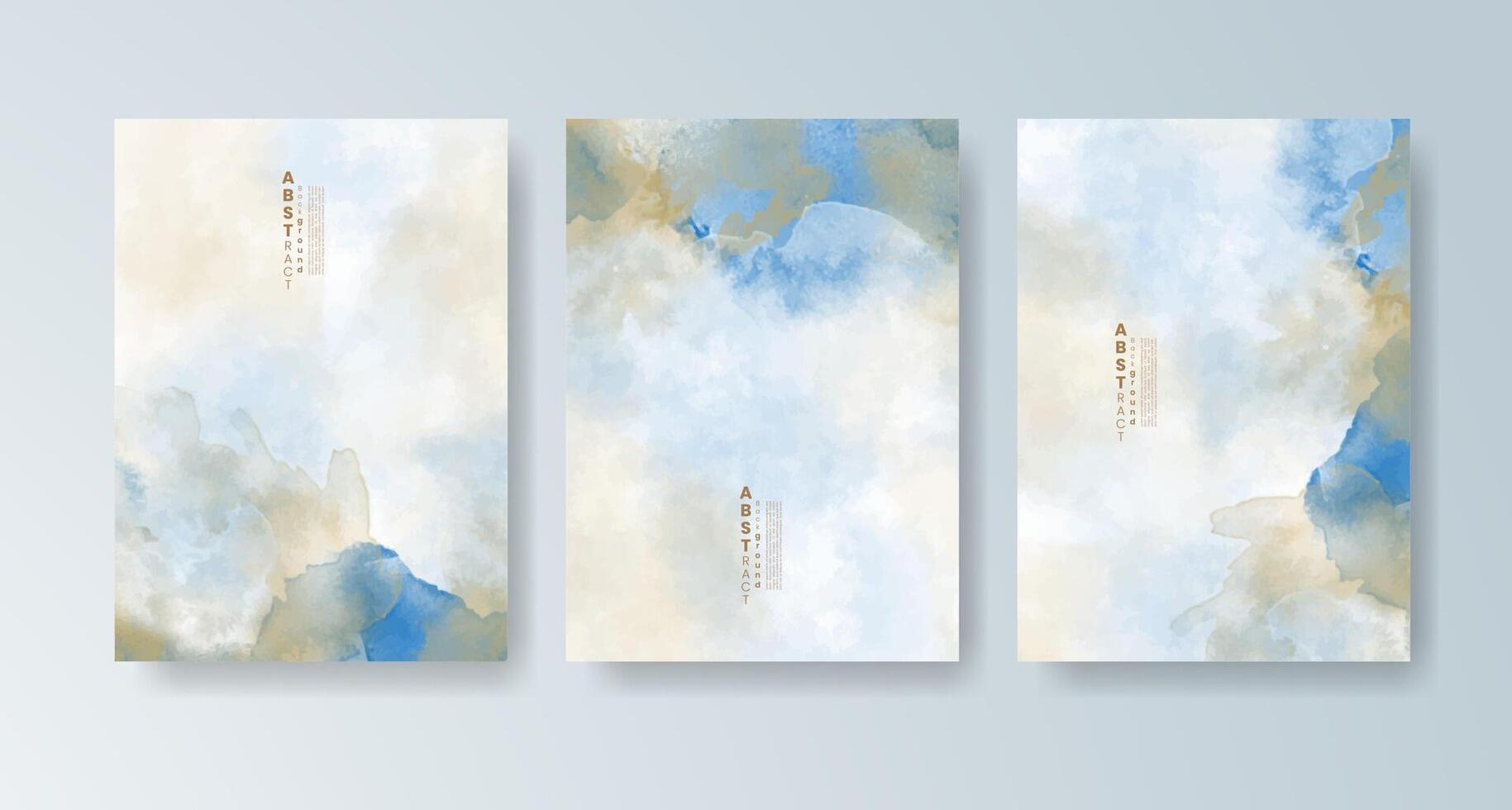 Stylish card collection with colorful gradient watercolor designs. vector