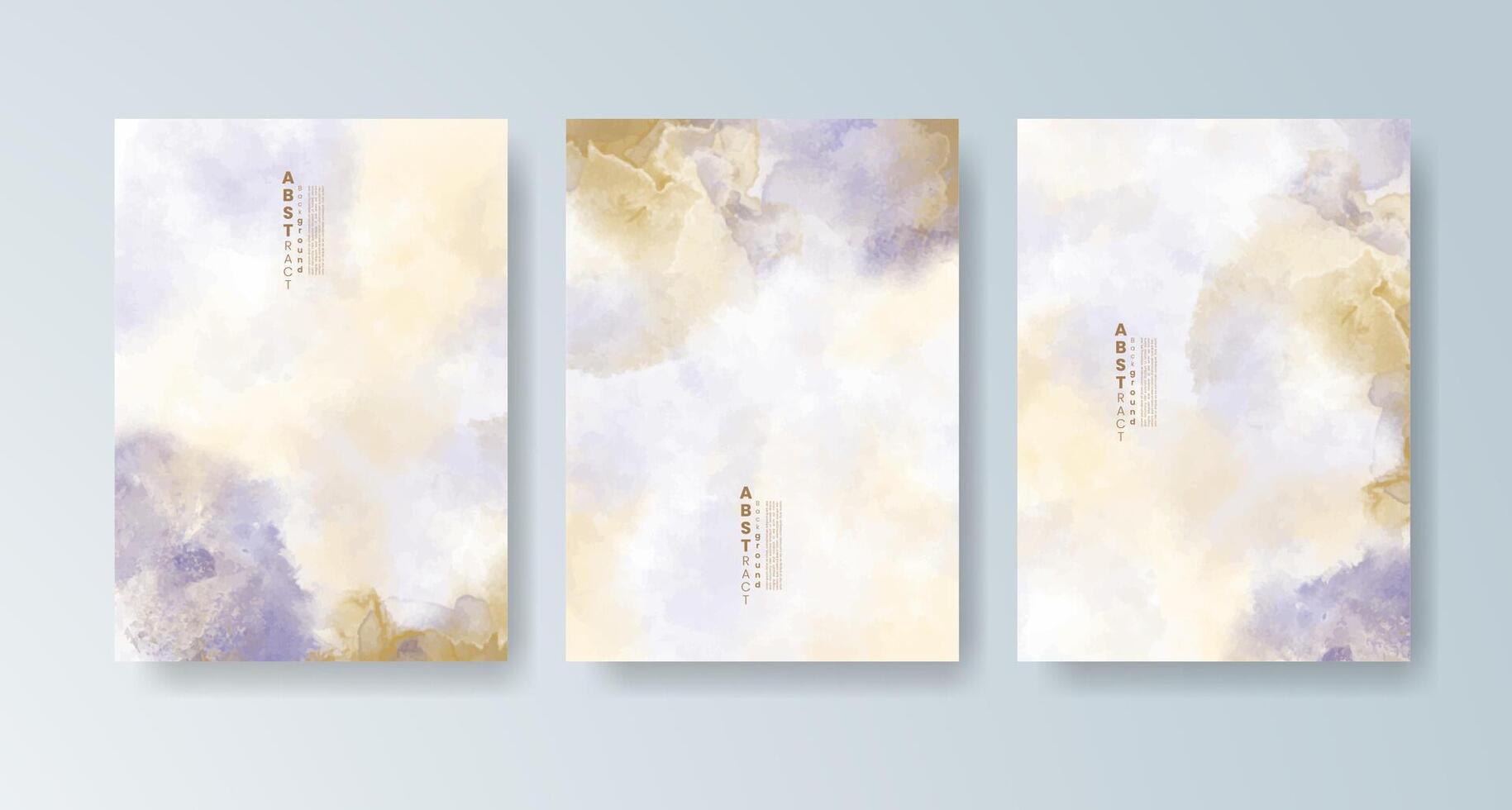 Set of bold watercolor cards with expressive color combinations. vector