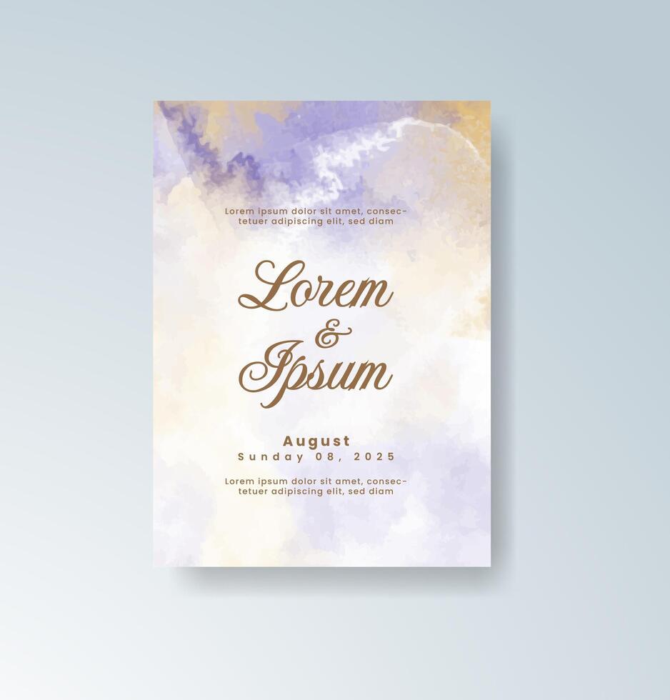 Hand-drawn floral pattern in watercolor invitation. vector