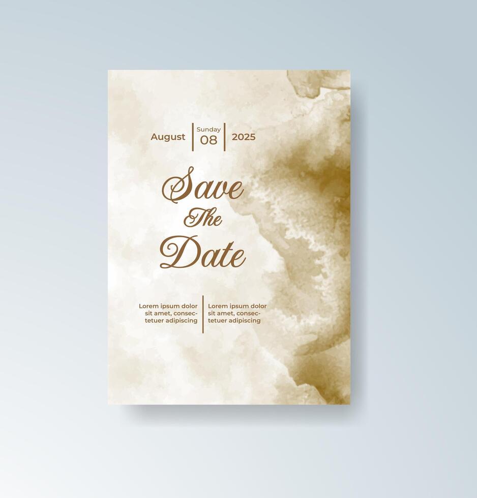 Romantic vines in watercolor wedding card. vector