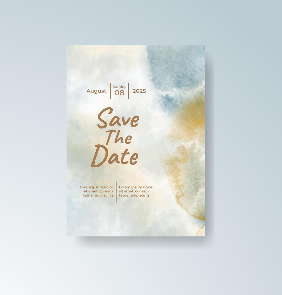 Watercolor blooms with vintage font invite. vector