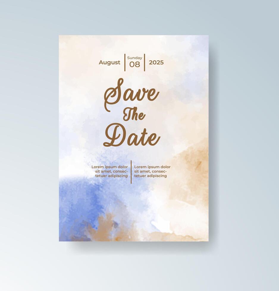 Painterly watercolor wedding design with rustic charm. vector