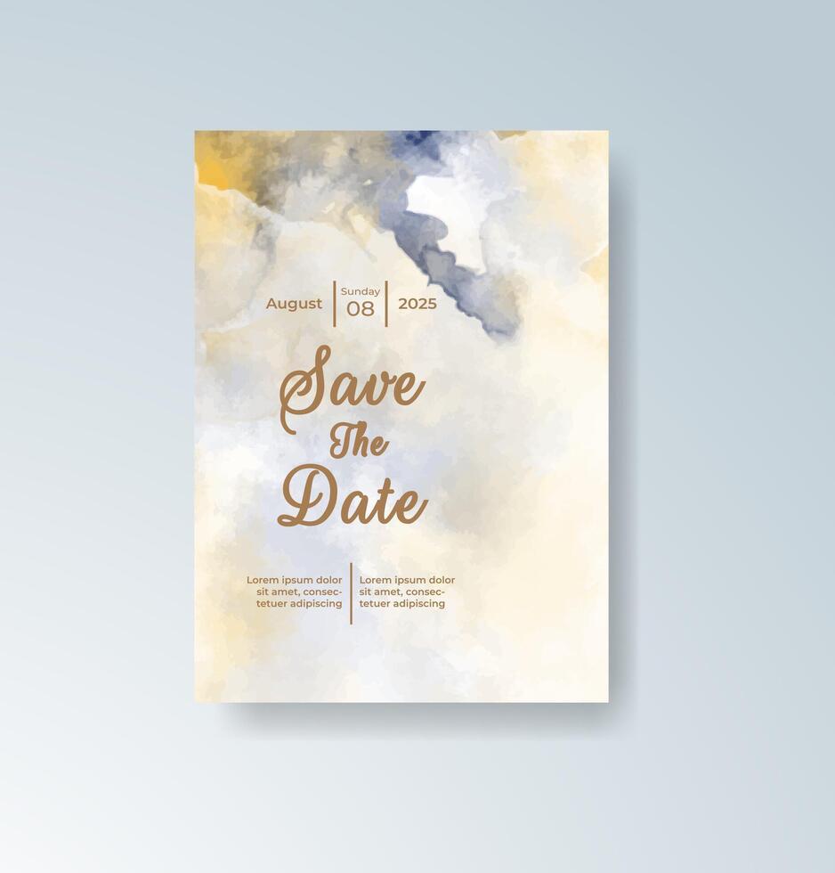 Whimsical wedding card with light brush artwork. vector