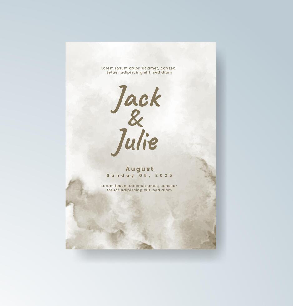 Fresh watercolor blooms on elegant invite. vector