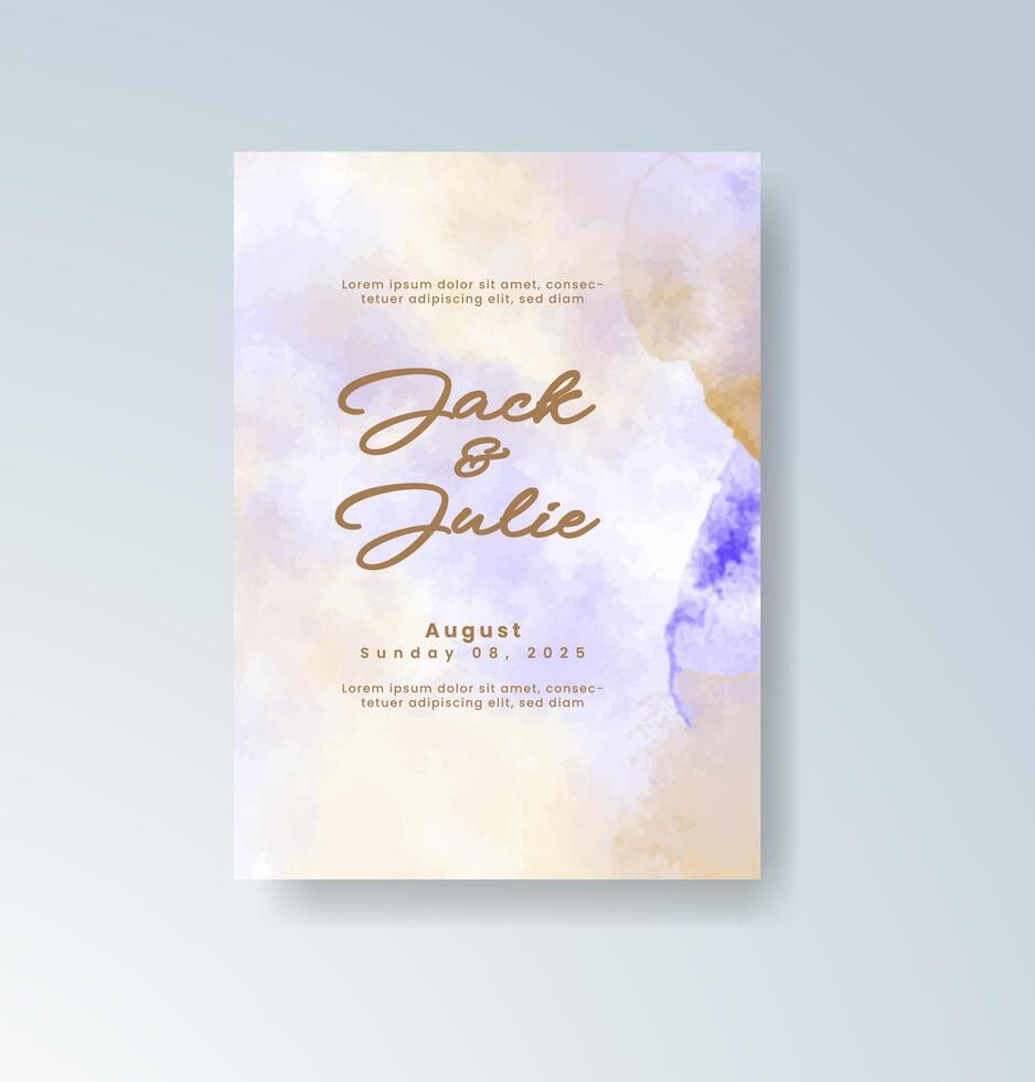 Watercolor background with classic serif text invite. vector
