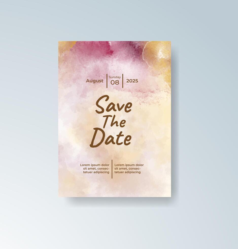 Rustic foliage watercolor invite. vector