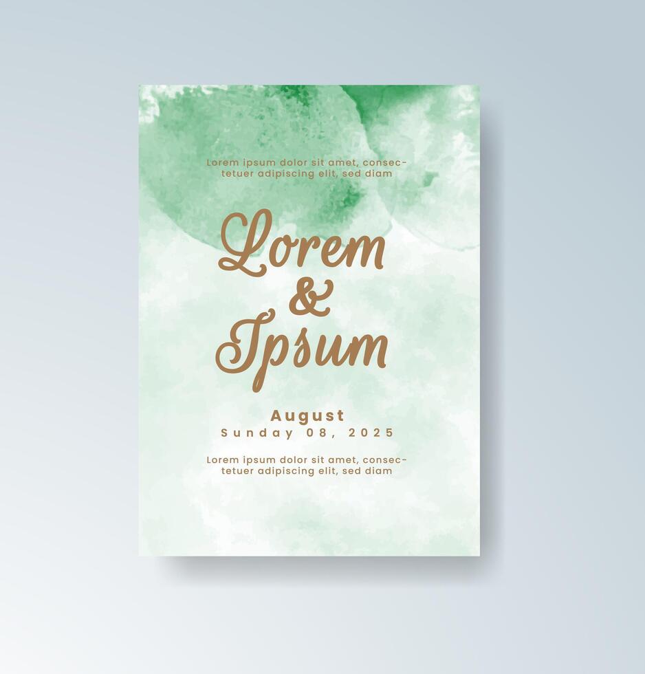 Abstract design in watercolor wedding card. vector