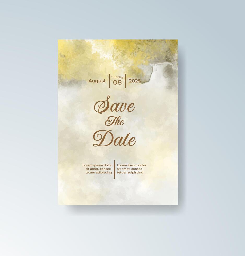 Elegant greenery watercolor invitation design. vector