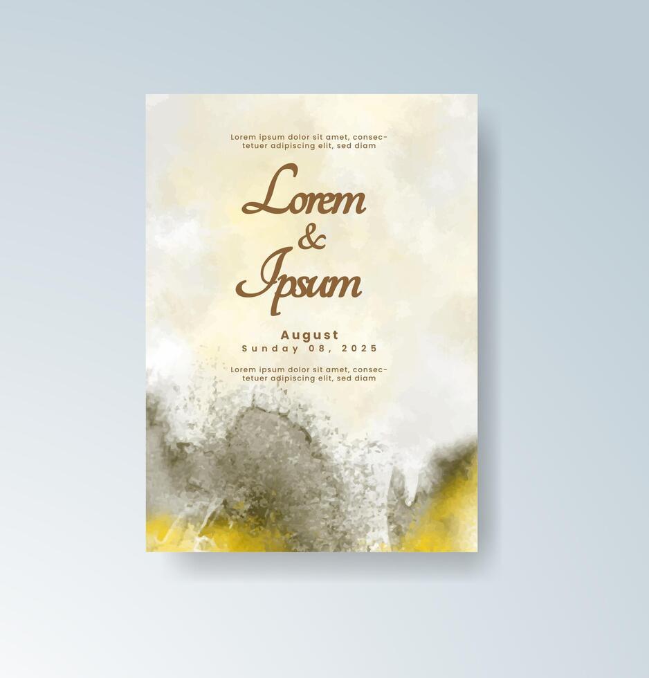 Spring wedding invitation with soft watercolor flowers. vector