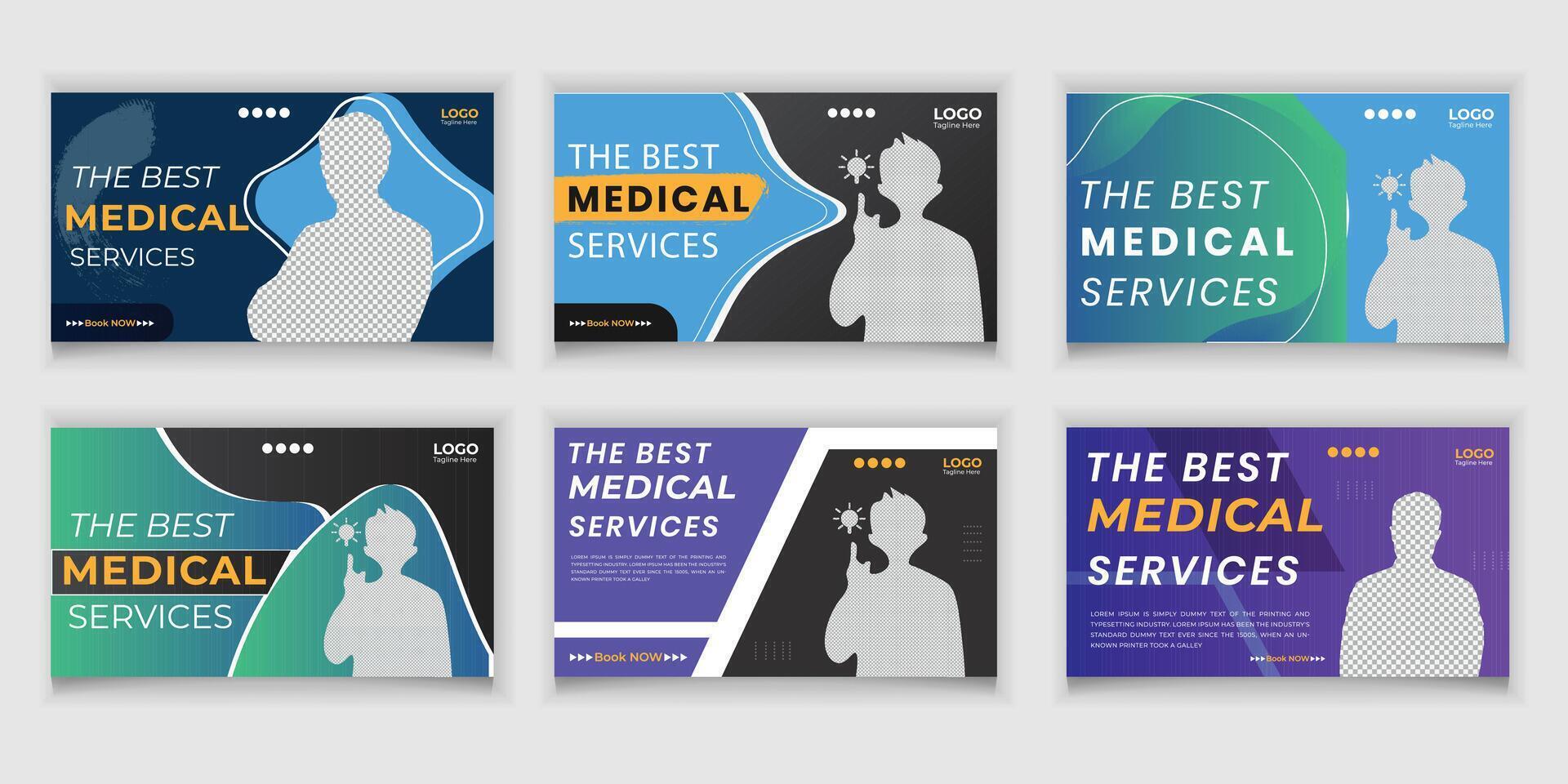 Bundle Medical Thumbnail Design Templates vector