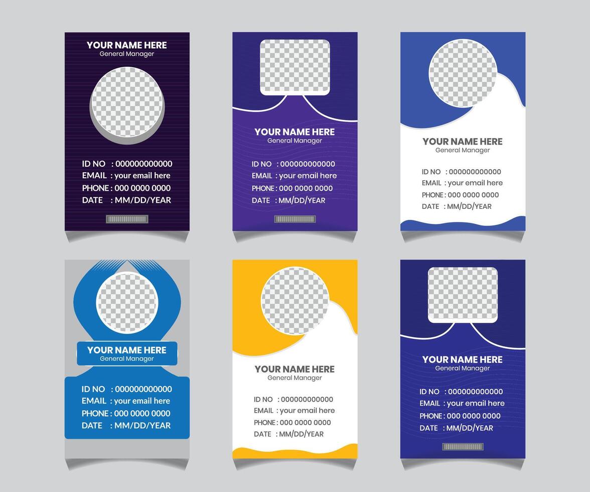 Landscape ID Card Design Template for your company vector