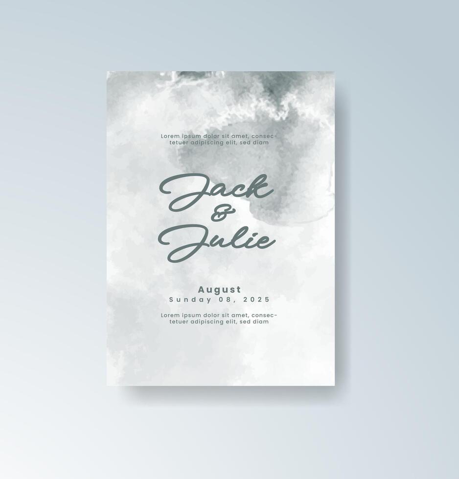 Soft sky blue watercolor background wedding invite. vector