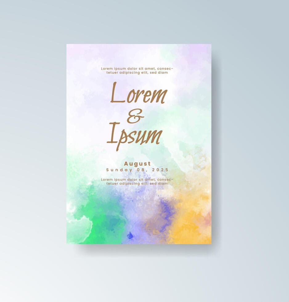 Whimsical invite with soft floral watercolor painting. vector