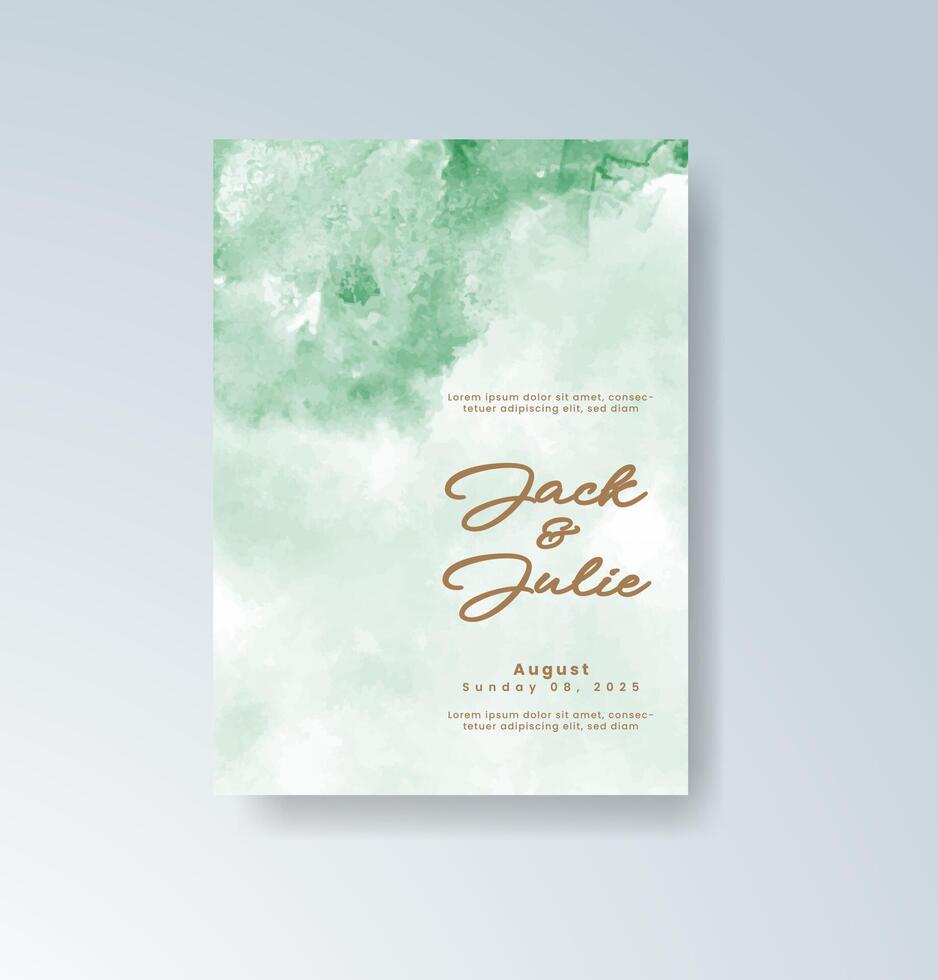 Watercolor wedding invite with custom painted florals. vector
