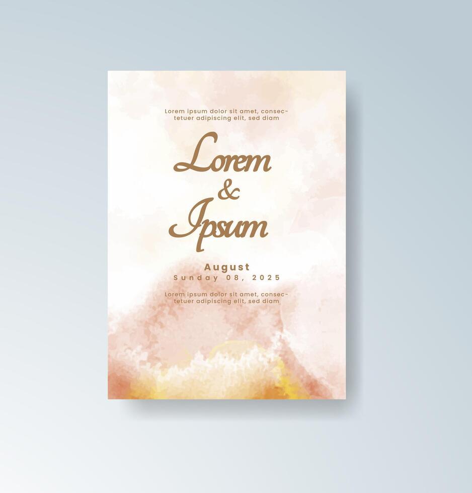 Wedding card with watercolor blend of blue and lilac. vector