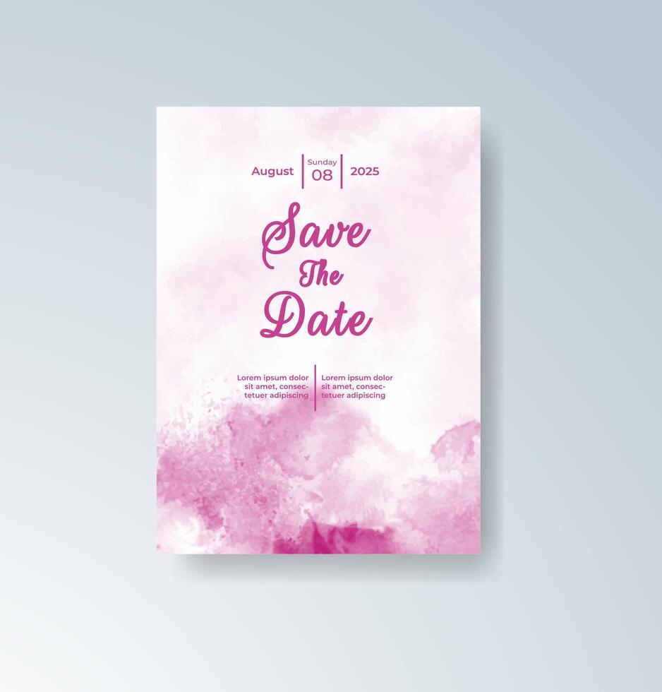 Hand-drawn floral watercolor invite. vector