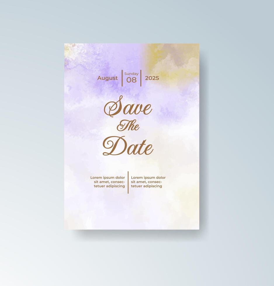 Watercolor frame wedding card with rustic details. vector