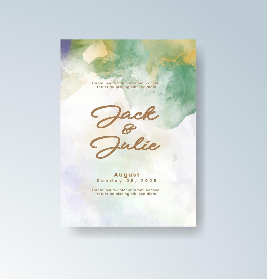 Hand-painted watercolor invite with elegant script. vector