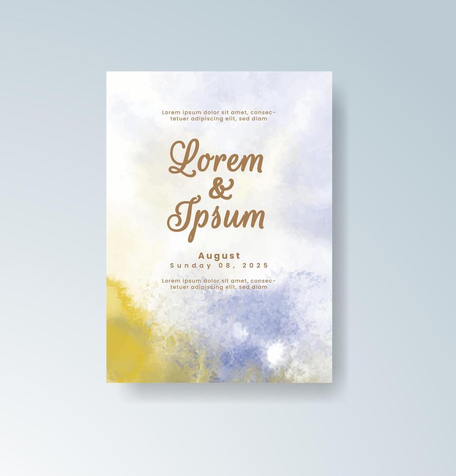 Romantic invite featuring pastel watercolor strokes. vector