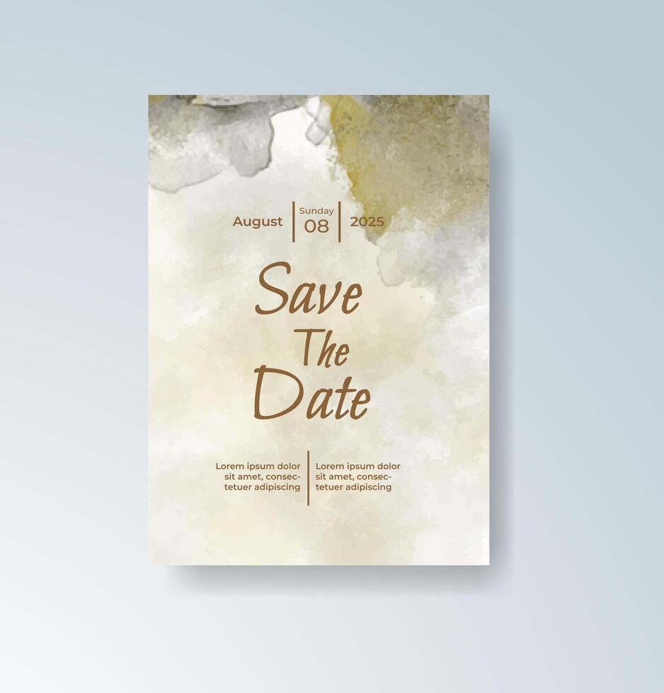 Snowfall watercolor card with white and silver hues. vector