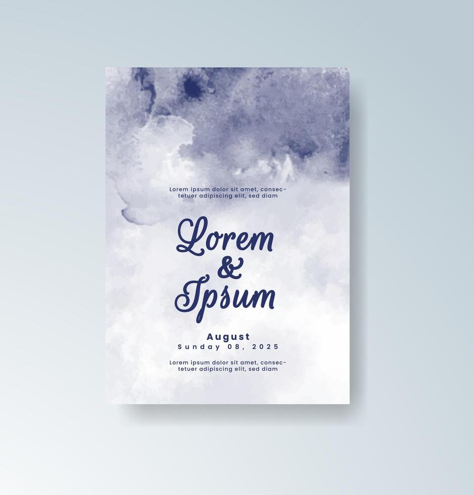 Charcoal watercolor wash for bold modern invites. vector