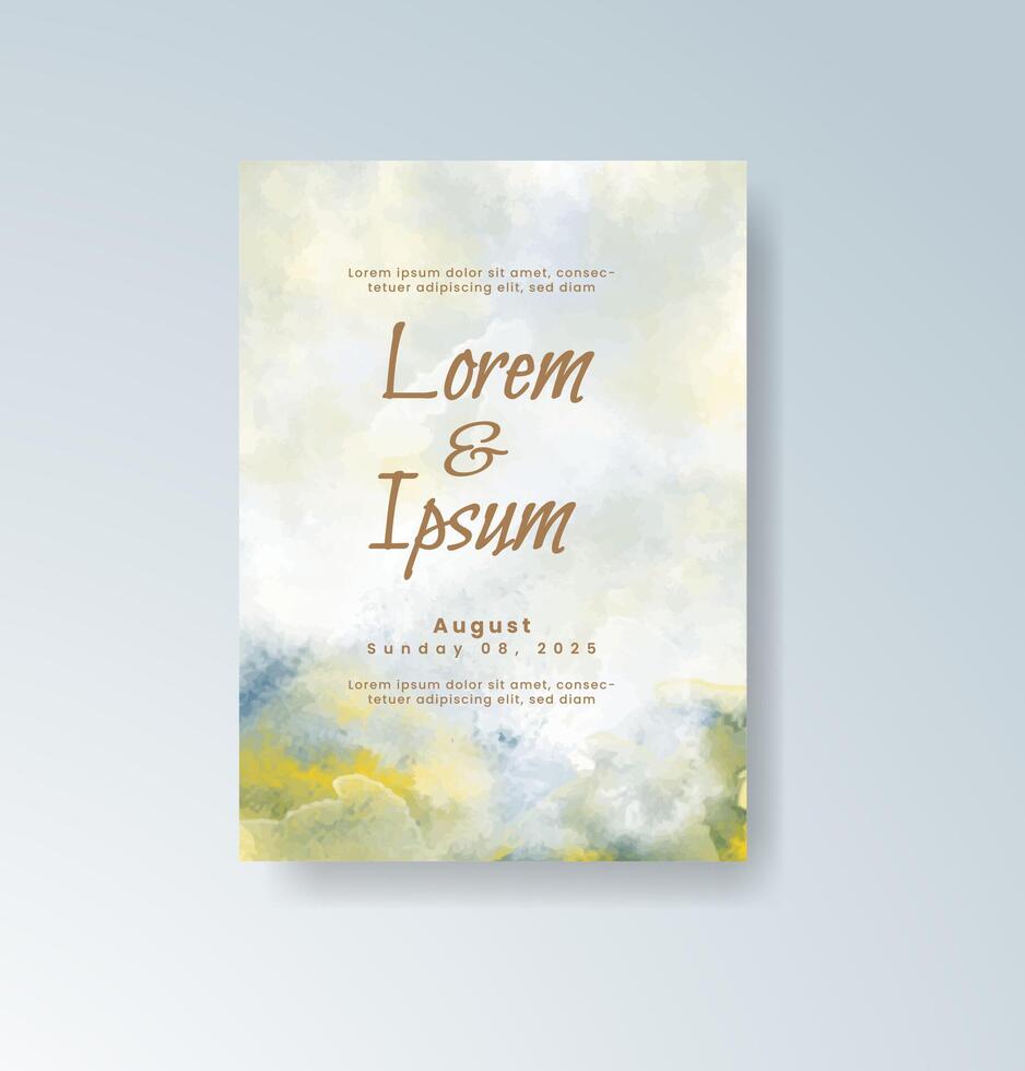 Neutral wash watercolor card for timeless stationery. vector