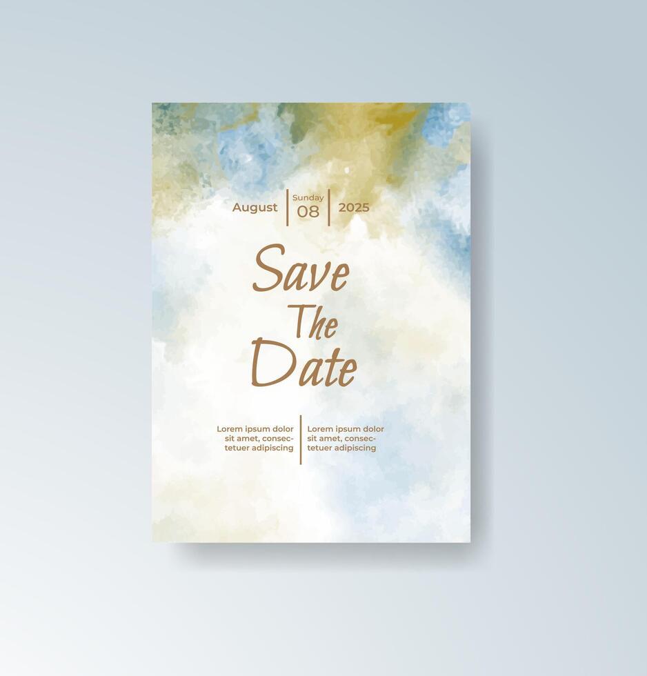 Mist and mountains watercolor card for nature lovers. vector