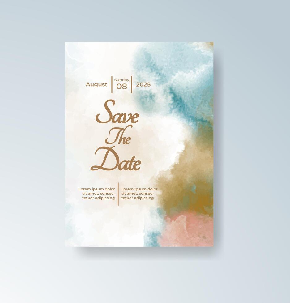 Forest dusk watercolor with green and deep gray mix. vector
